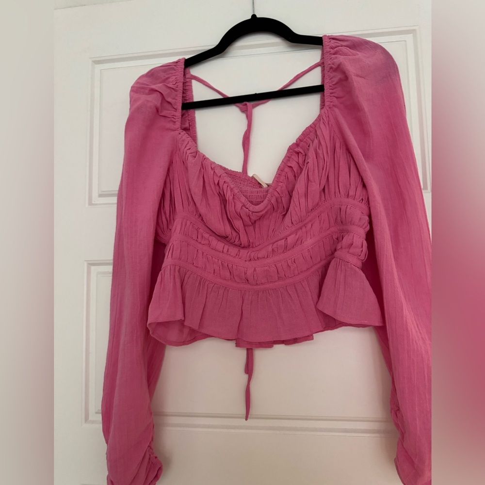 Pink Ruffled Women's Top
